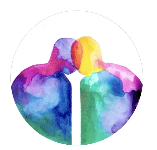 Water colour artwork of two people of two people