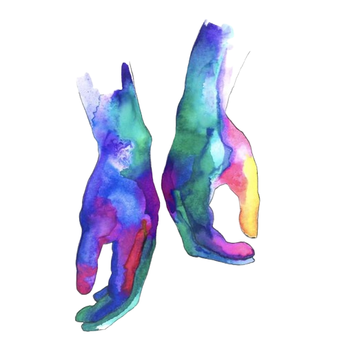 Water colour artwork of hands